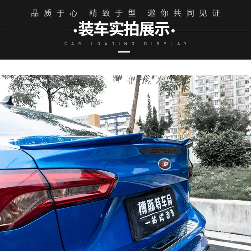 For Ford Focus Spoiler 2019+ Focus  High Quality ABS Material Car Rear Wing Primer Color Rear Spoiler M4 Style