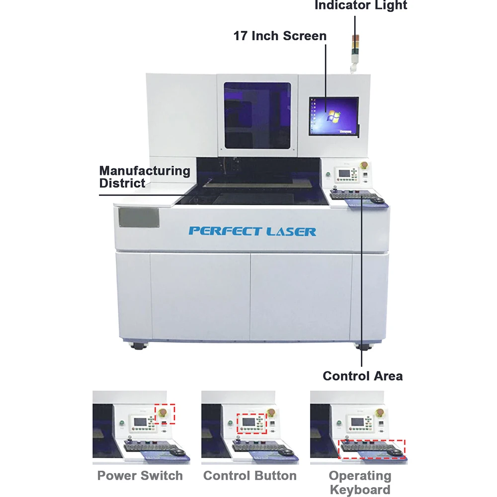 Perfect Laser Glass Cutting Machine For Different Glasses Panel 532nm Fiber Laser Cutter With 17 Inch Screen CCD Easy Operation