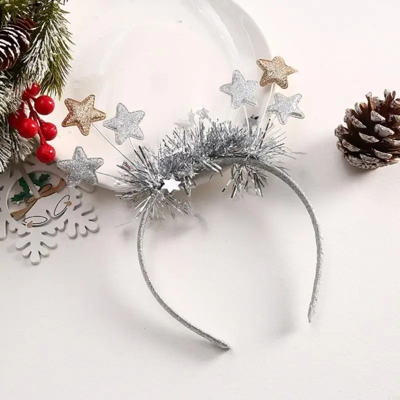 Star Blingbling Headband Christmas Headwear Christmas Party Photo Props Christmas Party Headwear Cosplay Accessories