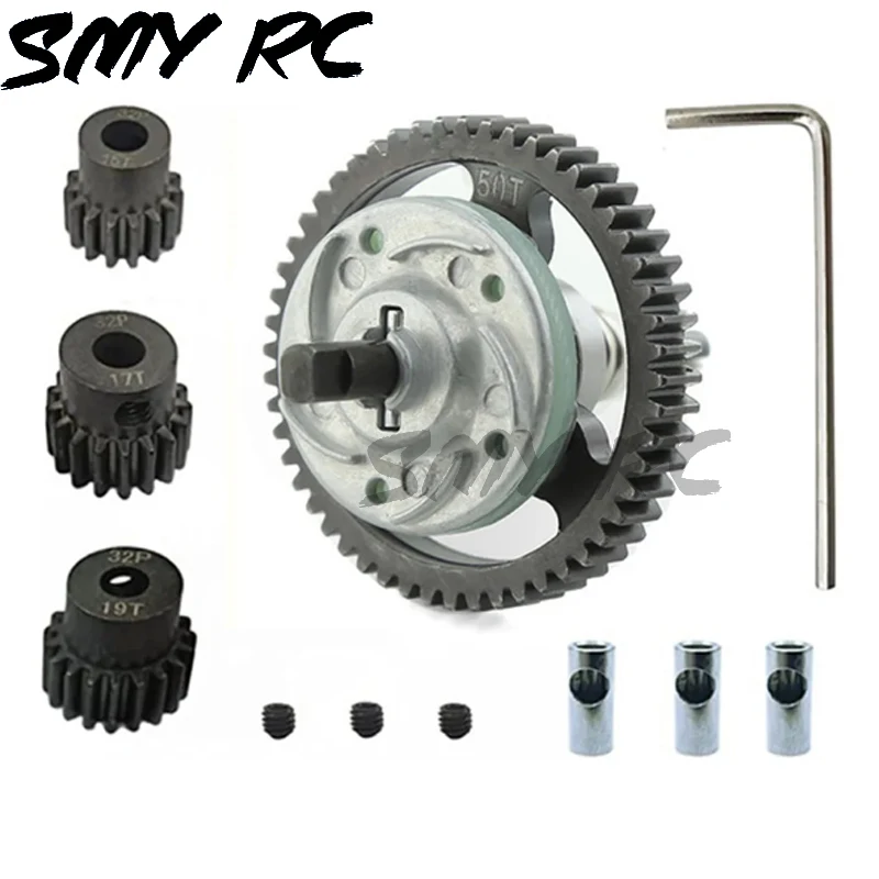 32P Steel Metal Spur Gear 50T 52T 53T 54T & 15T 17T 19T Gear set for Traxxas Slash 4x4 Stampede 4x4 VXL Rustler 4X4