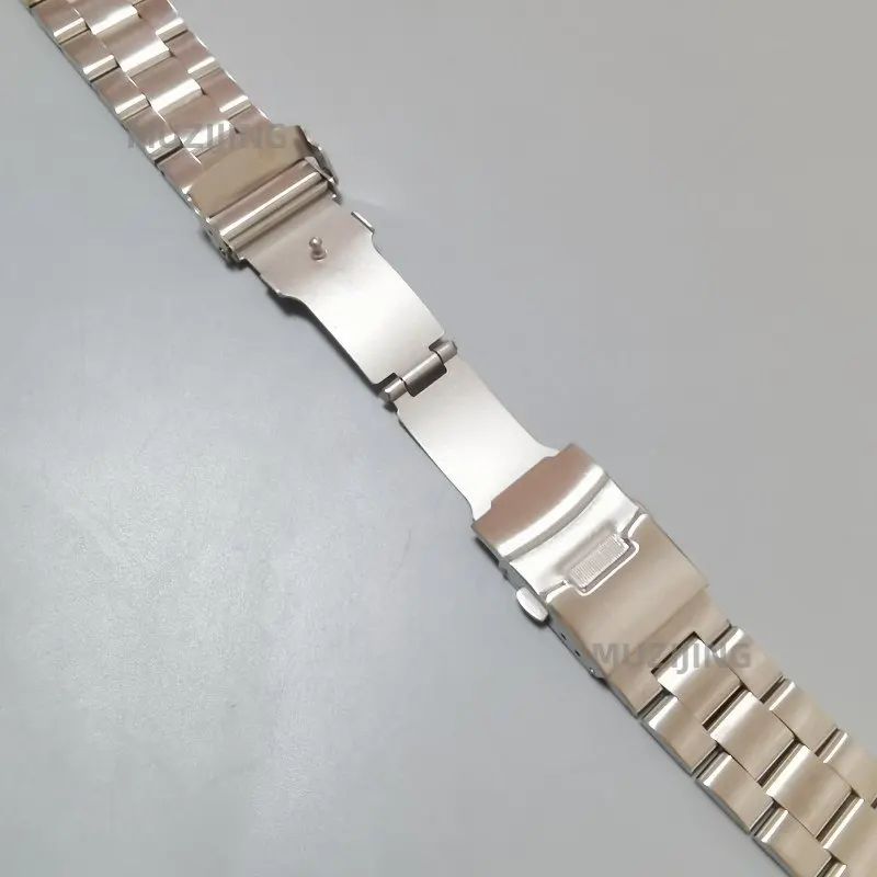 22mm Silver Solid End Link 316L Brushed Stainless Steel Curved End Oyster Watch Band Strap for SKX007 Watch Replace Bracelet