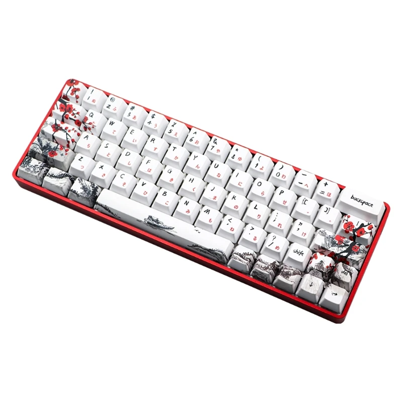 DIY Five Sides Dye-subbed Keycaps Chinese Plum Blossom Theme Choose Laguage Drop shipping