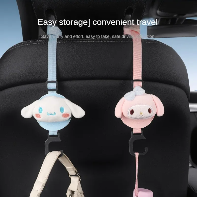 Sanrio Anime Figuur Mijn Melodie Cinnamoroll Auto Haak Rugleuning Haak Verborgen Haak Auto Interieur Schattig Universeel Handig Nieuw