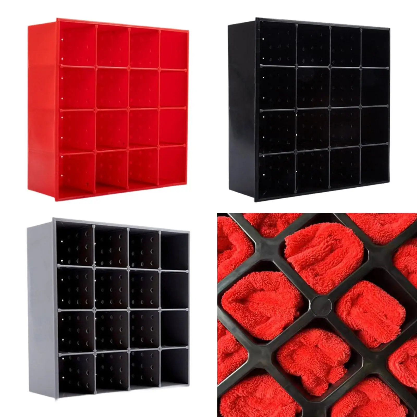 Autowashanddoekorganisator Huishoudelijk met 16-handdoeken Reinigingsdoekrek