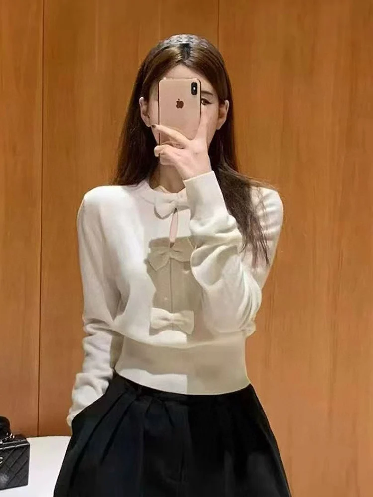 Ele 3D Nó Longo Sve Suéter de malha feminino outono inverno roupa interna de alta qualidade fibra de poliéster macia