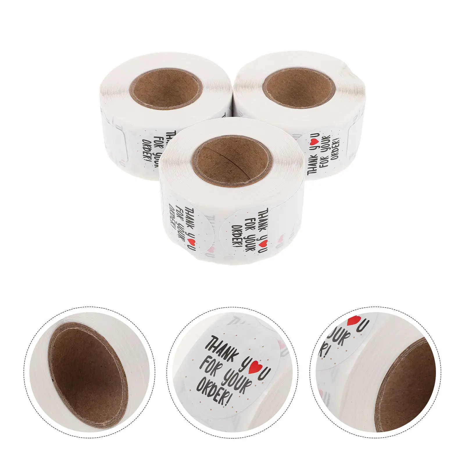 

3 рулона наклеек «Спасибо»: круглые самоклеящиеся этикетки для упаковки, конвертов, для малого бизнеса, для запечатывания пакетов