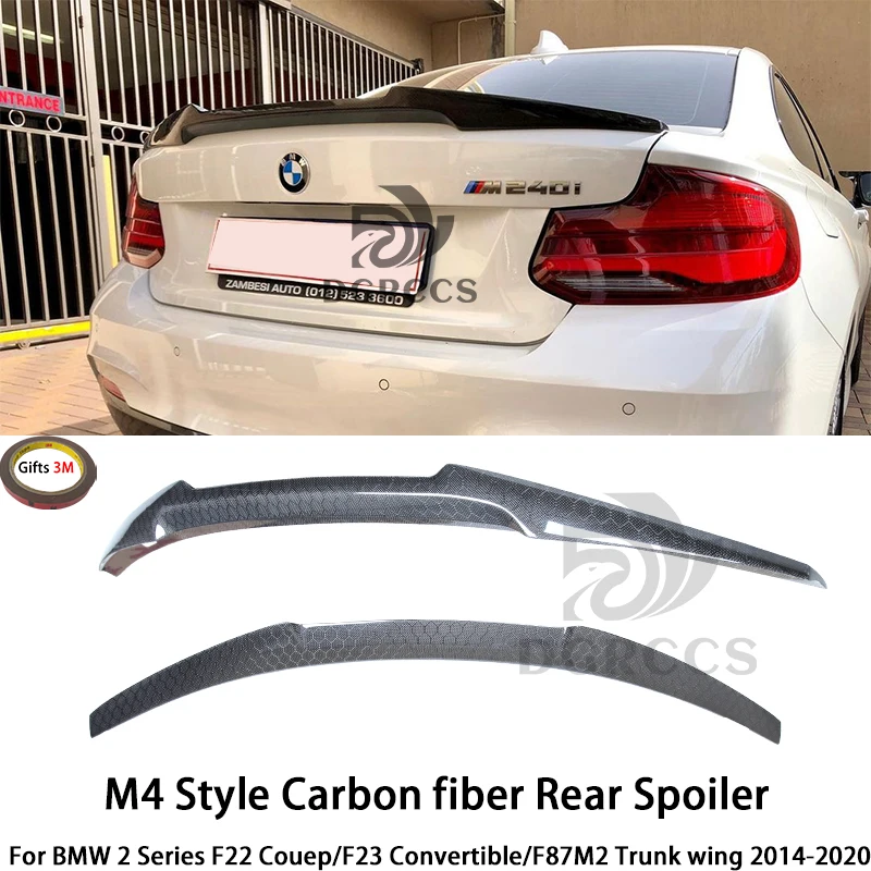 

For BMW 2 Series F22 Couep/F23 Convertible/F87M2 M4 Style Carbon fiber Rear Spoiler Trunk wing 2014-2020 Honeycomb carbon