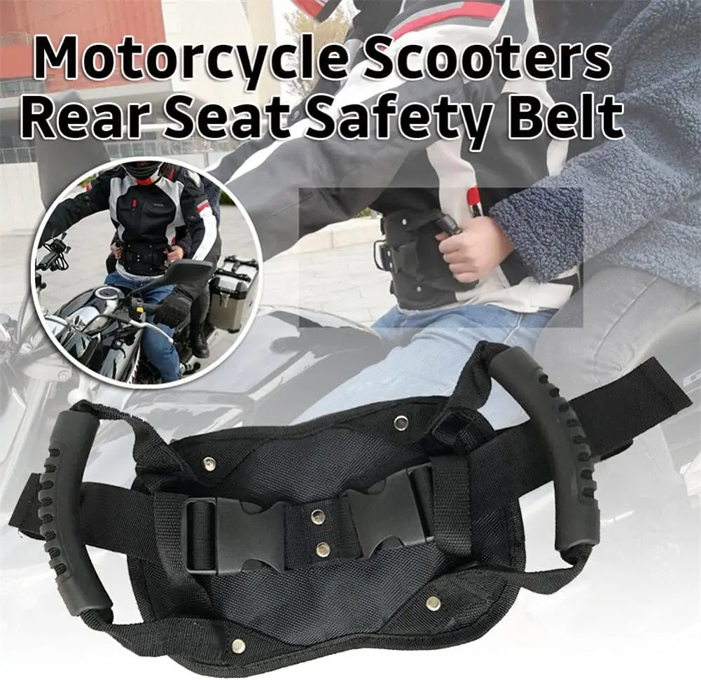 Motorcycle Safety Belt Universal Rear Seat Armrests Beach Snowmobile Rear Seat Handles Non-slip Waistband Motorcycle Accessories