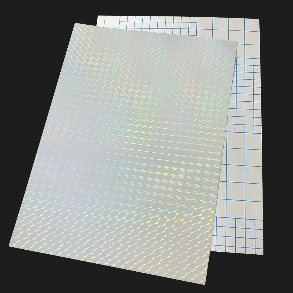 10 Sheets Half Transparent Holographic Overlay Lamination Vinyl A4 Size Self-Adhesive Laminate Waterproof Vinyl Sticker Paper