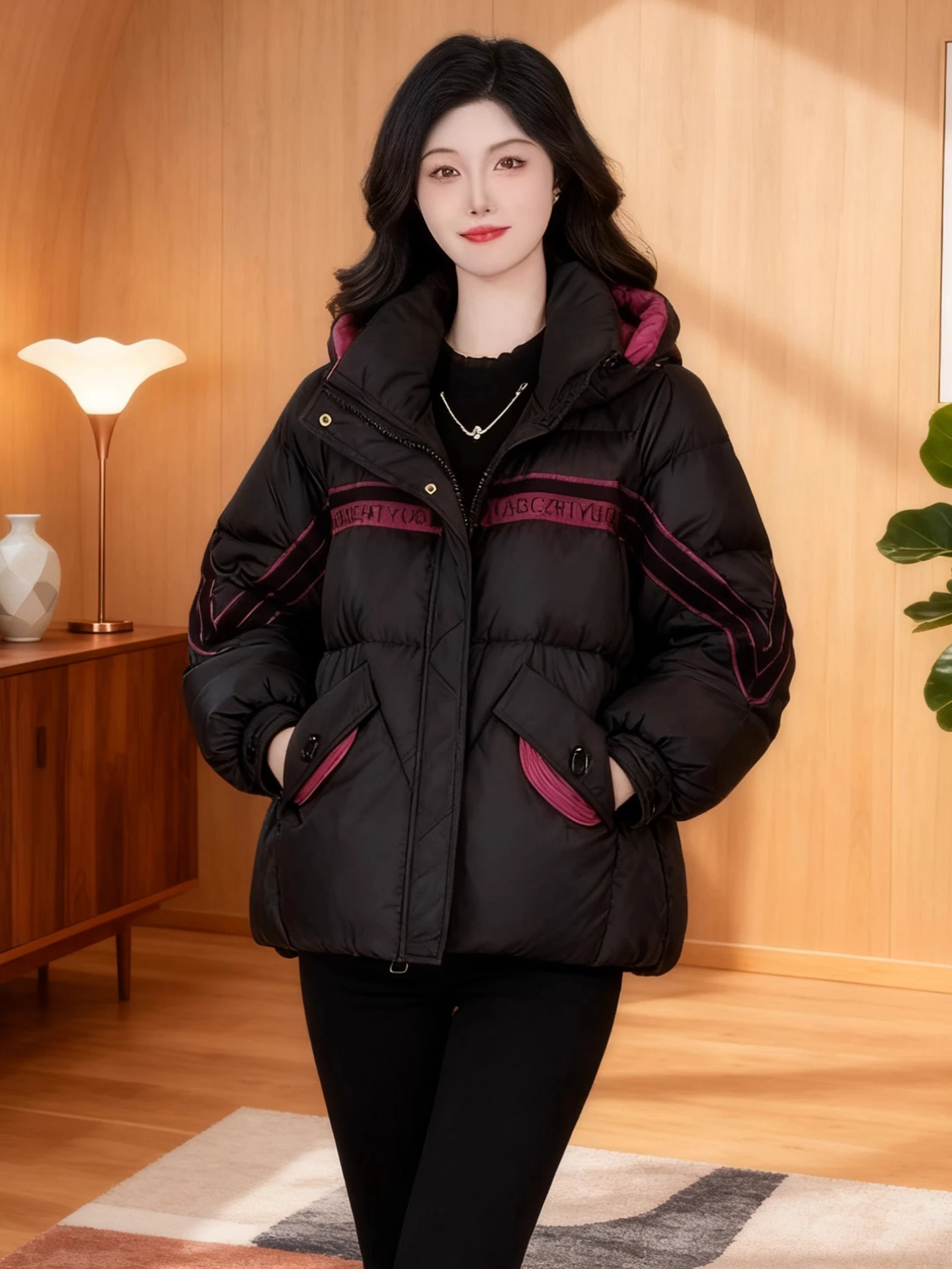 

Новая зимняя модная женская куртка в корейском стиле с капюшоном, утепленная, свободного кроя, теплая, в стиле «хлебный пуховик», с цветными блоками, хлопковое пальто