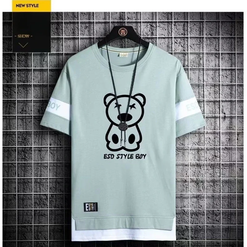 Hot selling new men\'s casual suit fashionable and trendy versatile T-shirt slim fit short sleeved T-shirt and sports pants