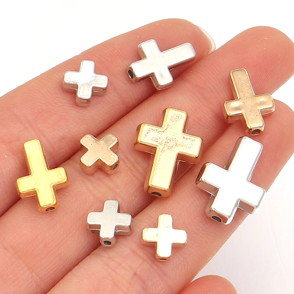50-100pcs/lot CCB Cross Beads 8X8mm 9X13mm 12X16mm Loose Spacer Beads For Jewelry Making DIY Bracelet Necklace Accessories image 3