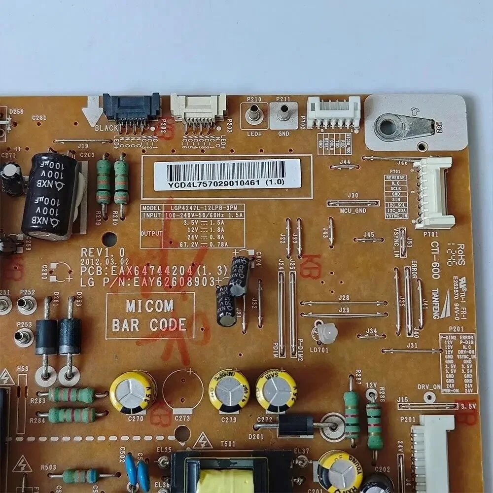 Original Power Supply Board EAX64744204(1.3) EAY62608903 LGP4247L-12LPB-3PM 3PAGC10103A-R PLDF-L103C is for 47LM6400-UA 47LM6400