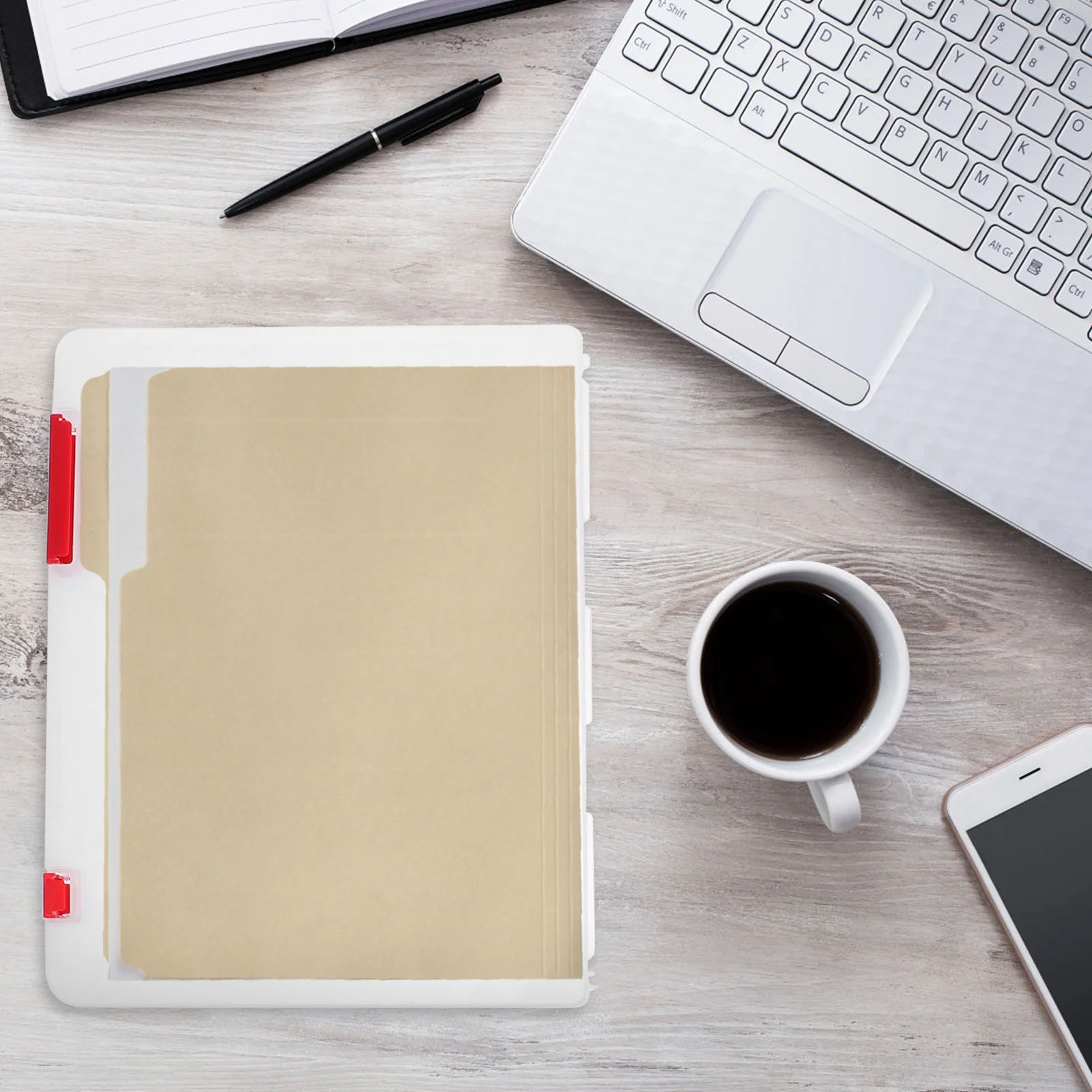 2Pcs File Storage Boxes Lightweight Plastic Buckle Document Organizers for Office Home Study Certificate File Holder A4 Document