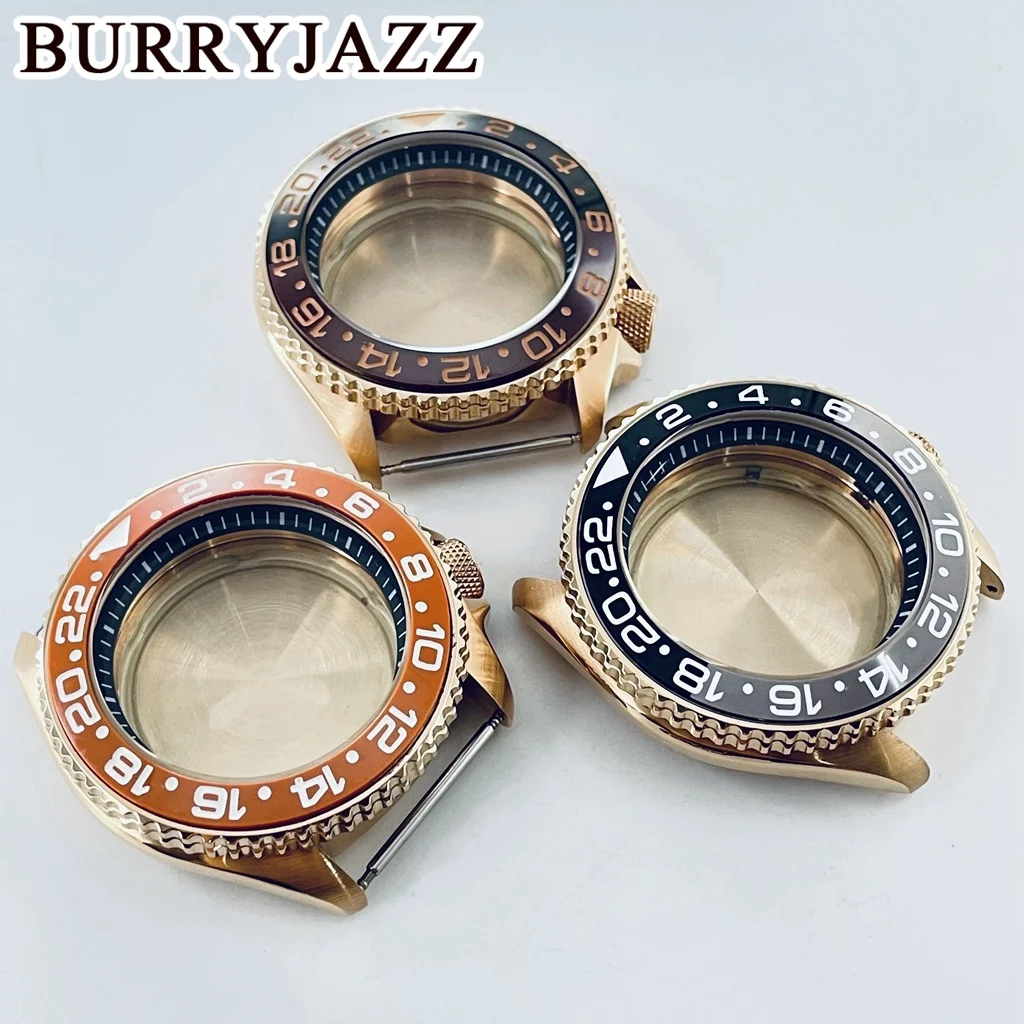 BURRYJAZZ 42 มม.NH34 NH35 NH36 NH38 NH70 NH72 นาฬิกา Rose Gold Case สแตนเลสสตีลอลูมิเนียมเซรามิค BEZEL