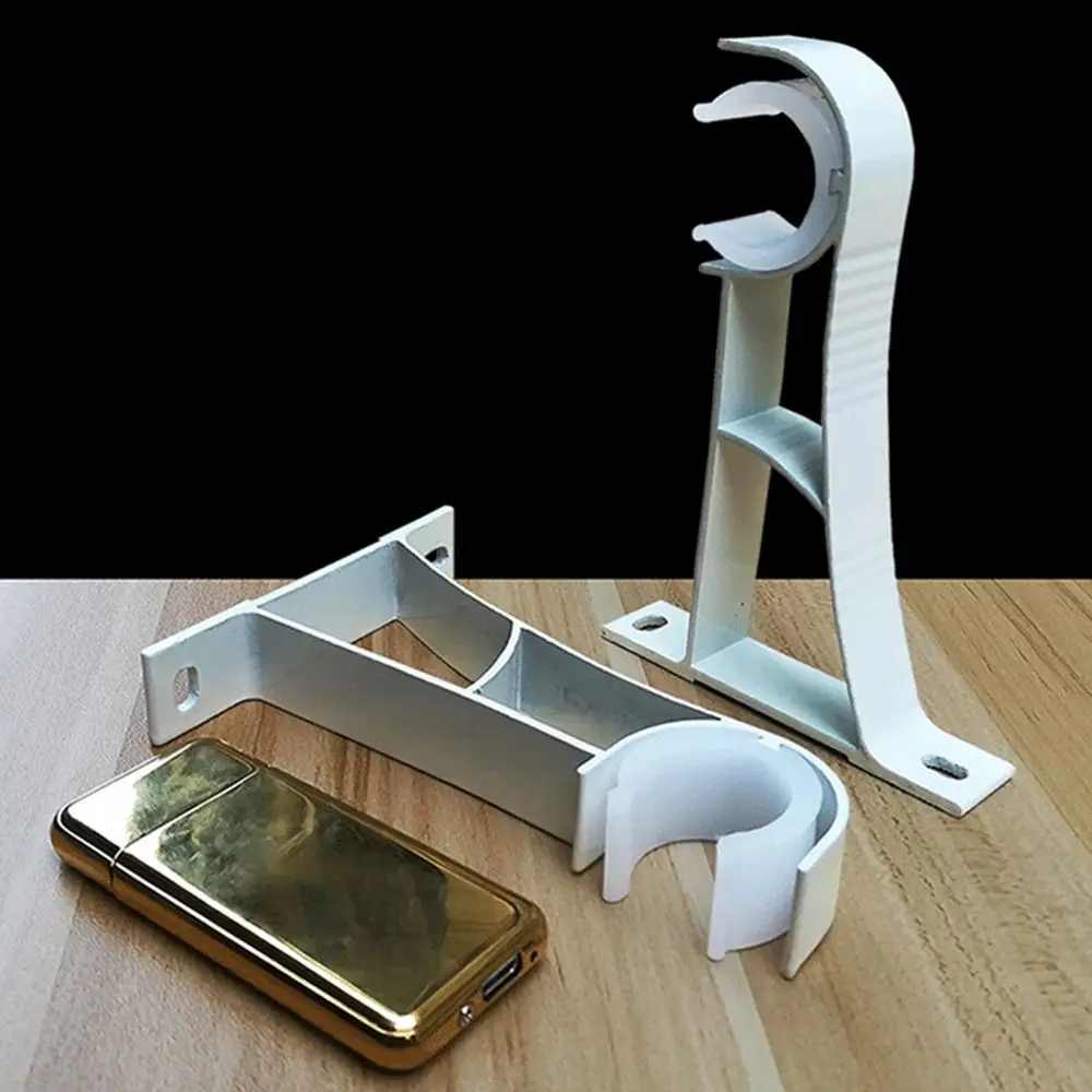 1Pcs Fixing Clip Curtain Rod Bracket Single Double Hang Aluminum Alloy Hanger Hook Furniture Hardware Crossbar Rod Support Clamp