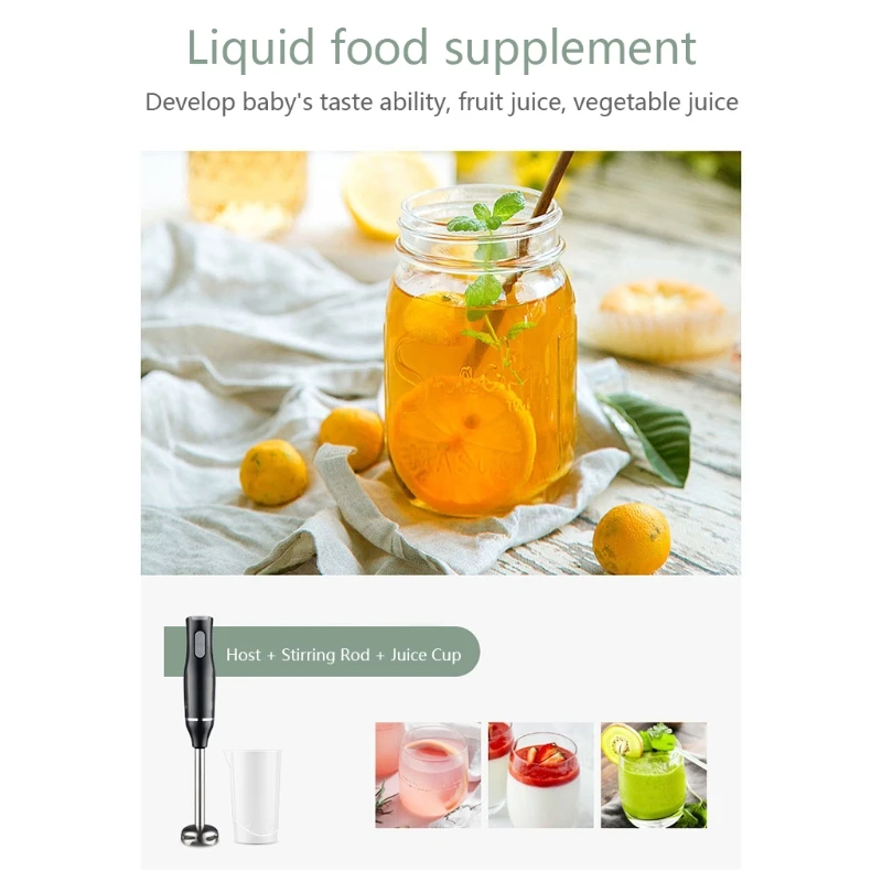 Frullatore manuale a immersione ad potenza da 400 per succhi frappè alimenti complementari per bambini, include