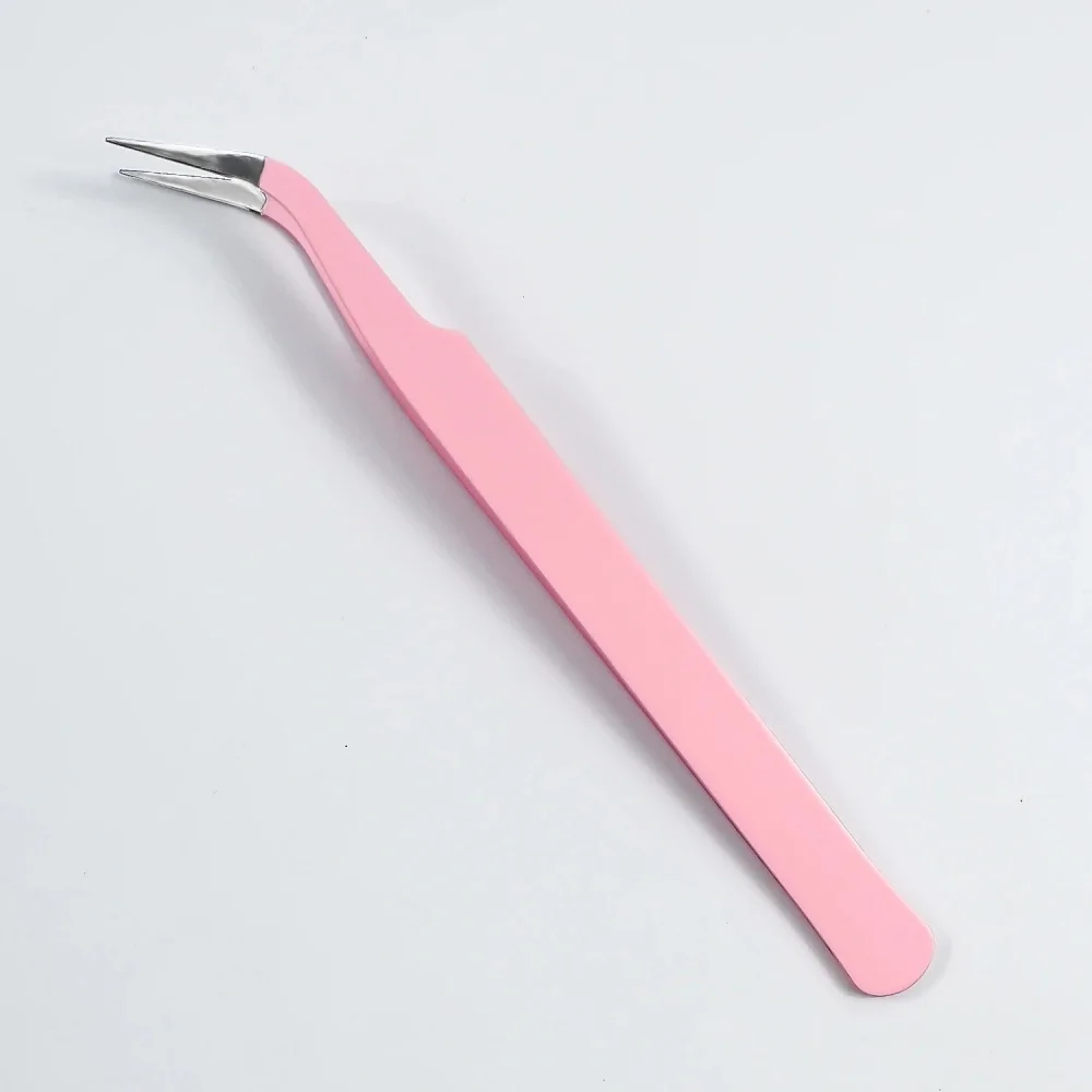 1/2pcs Pink Eyelash Curler Beautician Eyelash Extension Tool Craft Specific Precision Eyelashes Sticker Tweezers Gift