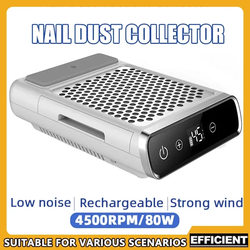 

Professional Nail Dust Vacuum Collector with Reusable Filter Powerful Adjustable Speed Nail Dust Extractor for Manicure Equipmen
