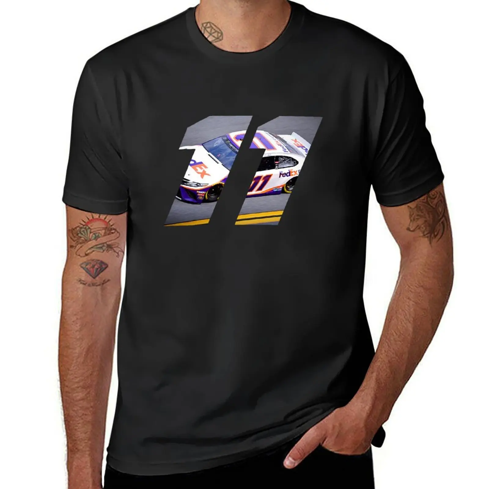 Denny Hamlin Car 11 T-shirt customizeds aesthetic clothes quick-drying sublime mens graphic t-shirts