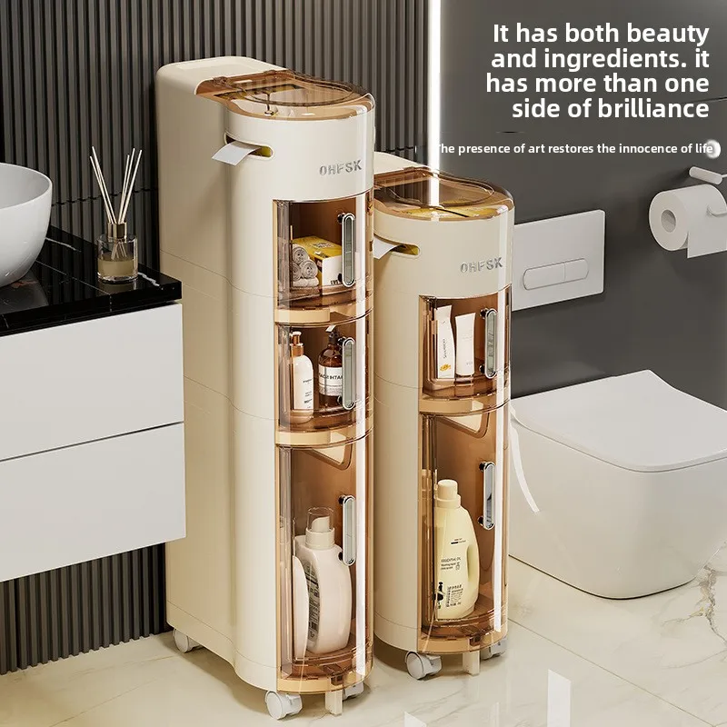 Crack Storage Cabinet Shelf Narrow Side Cabinet Household Bedroom Locker Crack Kitchen Storage Bathroom Mobile Cabinet