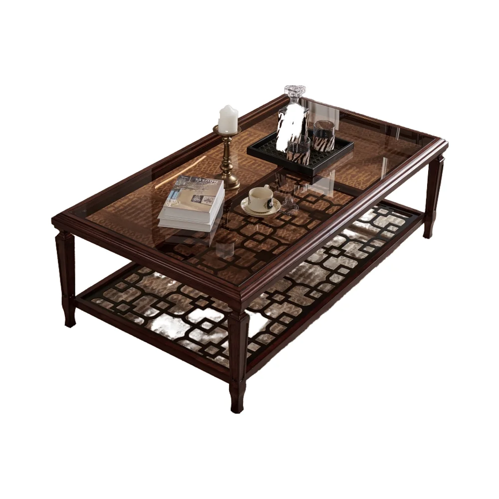 

Современный роскошный европейский журнальный столик из цельного дерева, элегантная трещина, золотая фольга, панель для дома, гостиной, виллы, чаепития