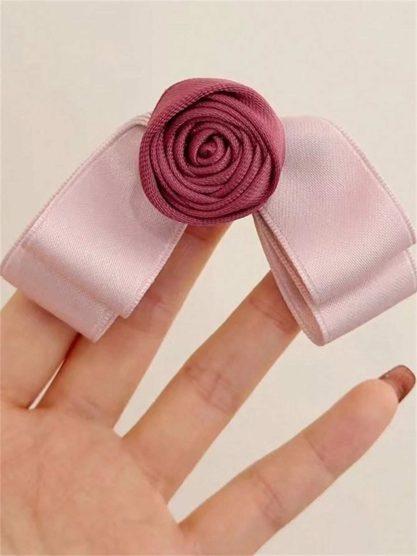 1 ladies summer fresh and sweet new rose hair clip back head bow half tied side fringe with broken hair clip hair accessories