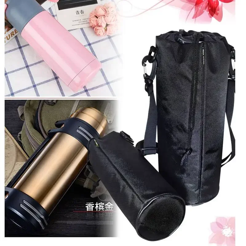 Thermos Cup Cover Protective Bag Thickened Shoulder Water Bottle Storage Bag with Adjustable Shoulder Strap