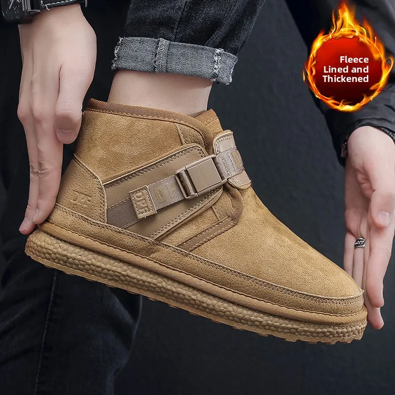 

Men's High-Top Fce Lined Snow Boots Winter Warm Thiened Bule ort Boots Trendy Casual Sle Booties for Men 2023 New