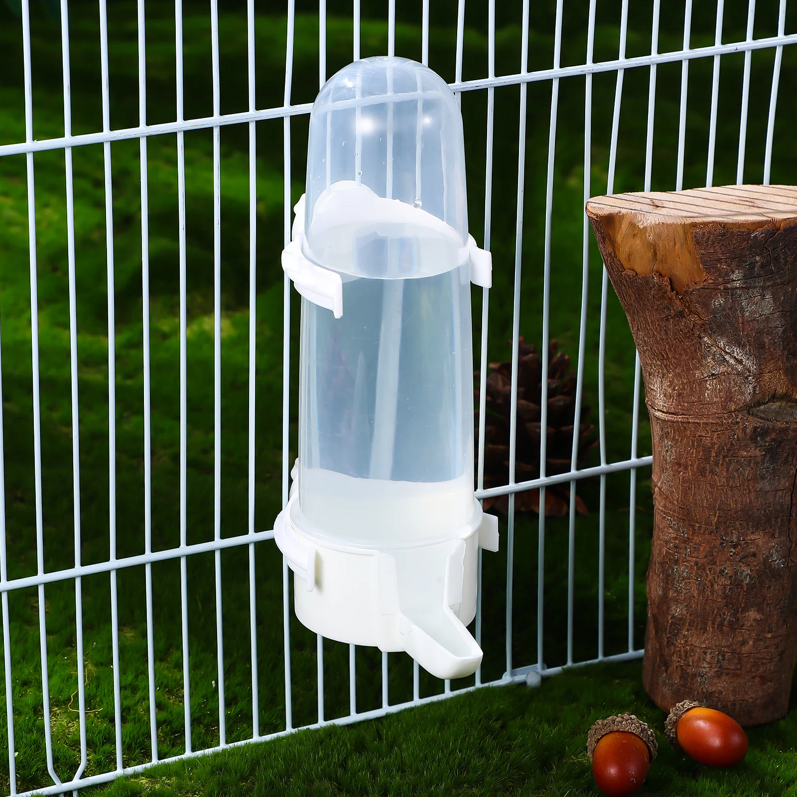 

2Pcs Automatic Feeder Clear Body Water Dispenser Food Holder for Cage Parakeet Small Parrot Plastic Accessories