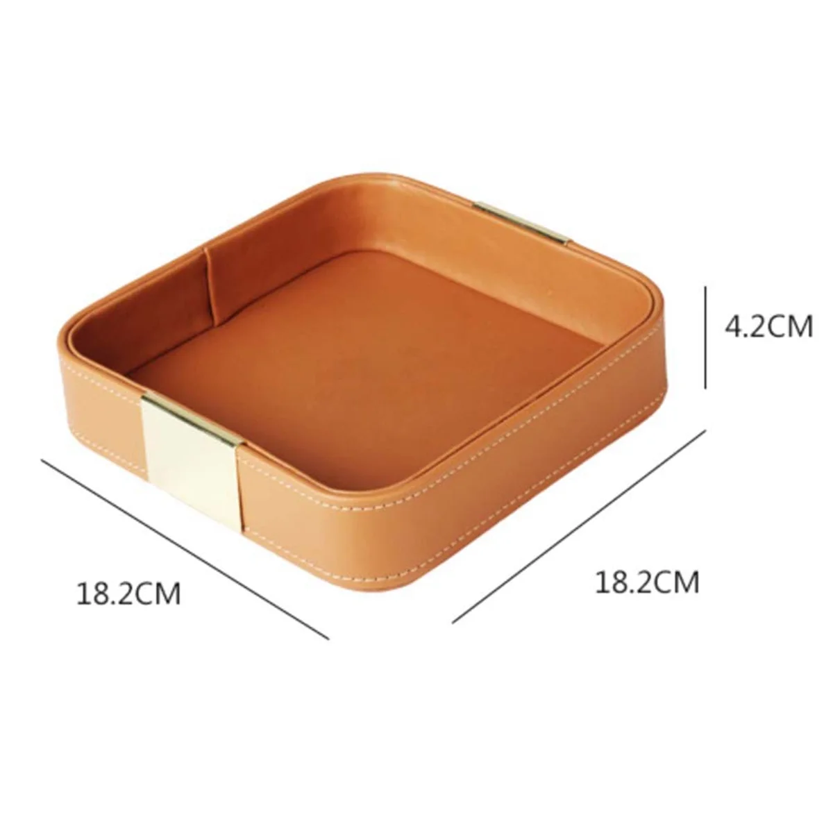 Leather Desktop Storage Tray Catchall Organizer Tray for Entryway Table to Hold Jewelry Watch Phone Wallet Container B