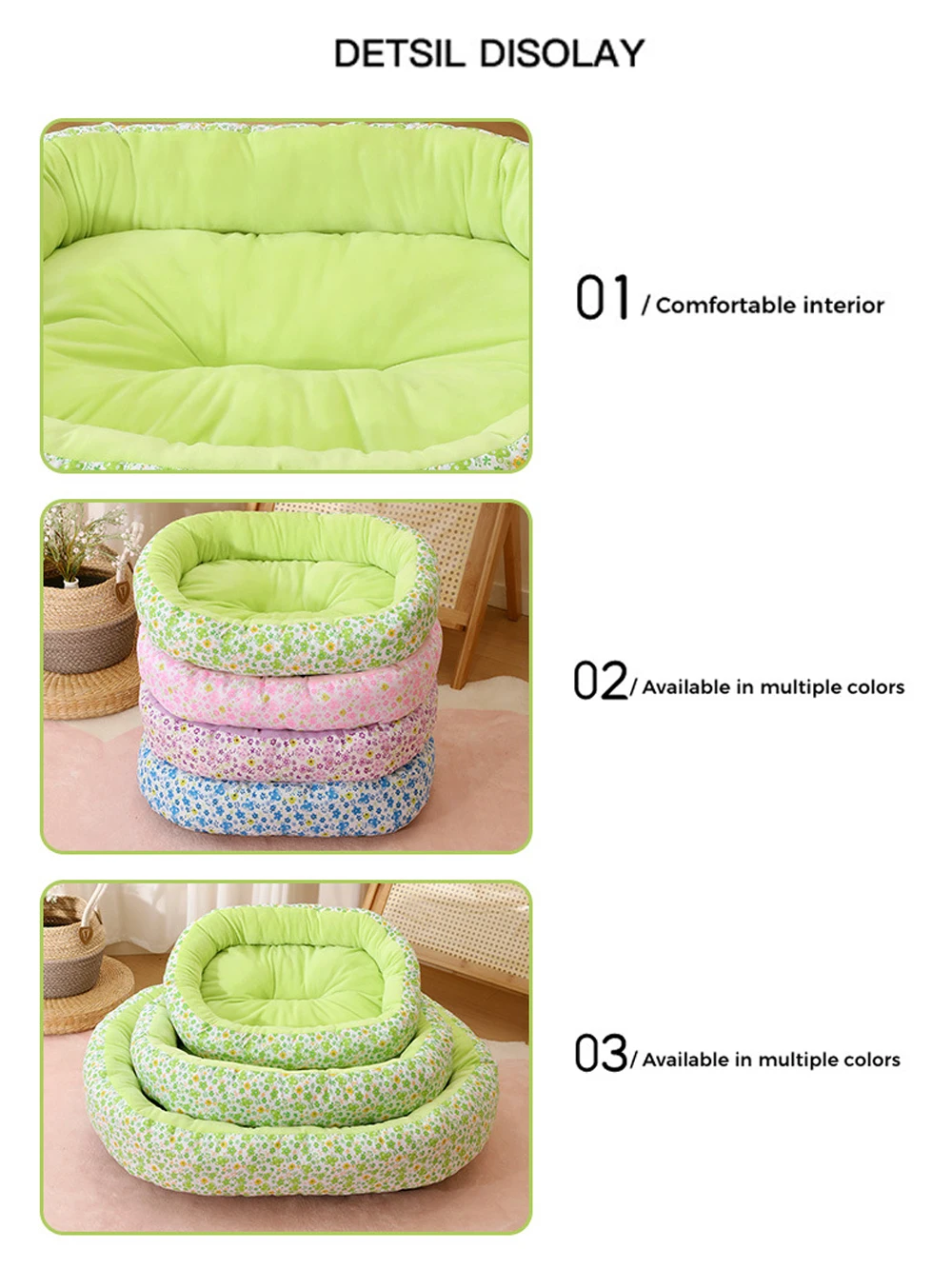 Comfortable Elastic Medium Cat Bed Nest Kennel Flower Cute Small Cat Sofa Bed Summer Soft Medium Dog Bed House Accessories - view 5