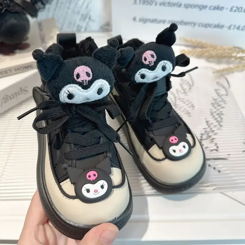 Kuromi Anime Kawaii Sanrio Ins buty w stylu casual Cute Cartoon dziecięce sportowe trampki buty kaszmirowe piękne prezenty Y2k dla dzieci