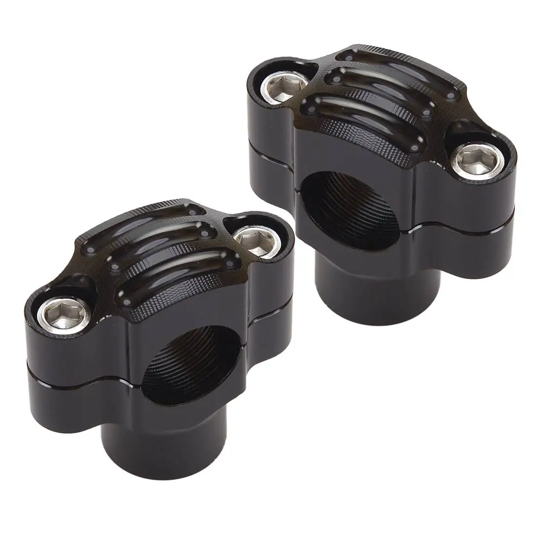 

1 Pair Black Motorcycle 22mm 7/8'' Handlebar Risers Handle Fat Bar Mount Clamp Adapter