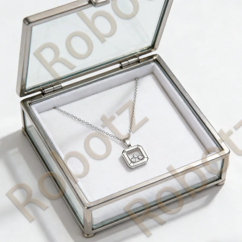 

ROBOTD 2026 Горячее квадратное ожерелье с подвеской, гладкий металлический каркас, несколько вариантов цвета (золото/серебро/розовое золото), модный аксессуар
