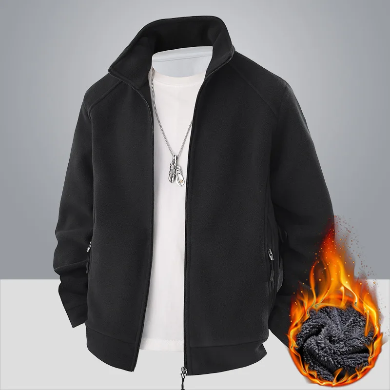 6XL 7XL 8XL الرجال سترات صوف الضأن حجم كبير معاطف الخريف الشتاء الصوف الدافئة القمم كبيرة الحجم في الهواء الطلق بلون بلوزات #4