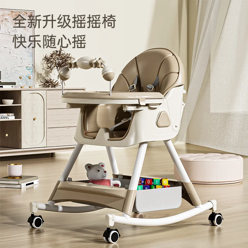 

Baby High Chair Multi-functional Adjustable Rocking Horse Baby Chair Height Adjustable Can Sit Lie Down Children's Dining Bench