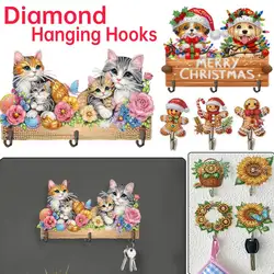 DIY Diamond Painting Hanger Hooks Flower Animal Wall Hooks Diamond Painting Keychain Hook Rail Art Craft for Home Office Decor