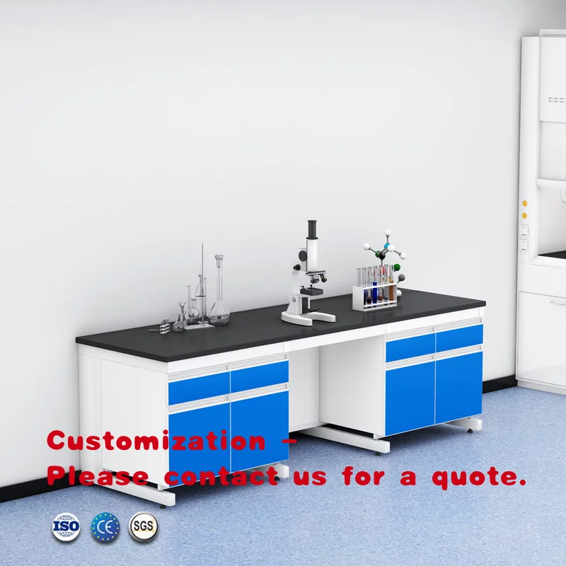 custom.Wall Side Laboratory Furniture Lab Table Workbench Chemical Resistant Lab Top Work with Cabinet