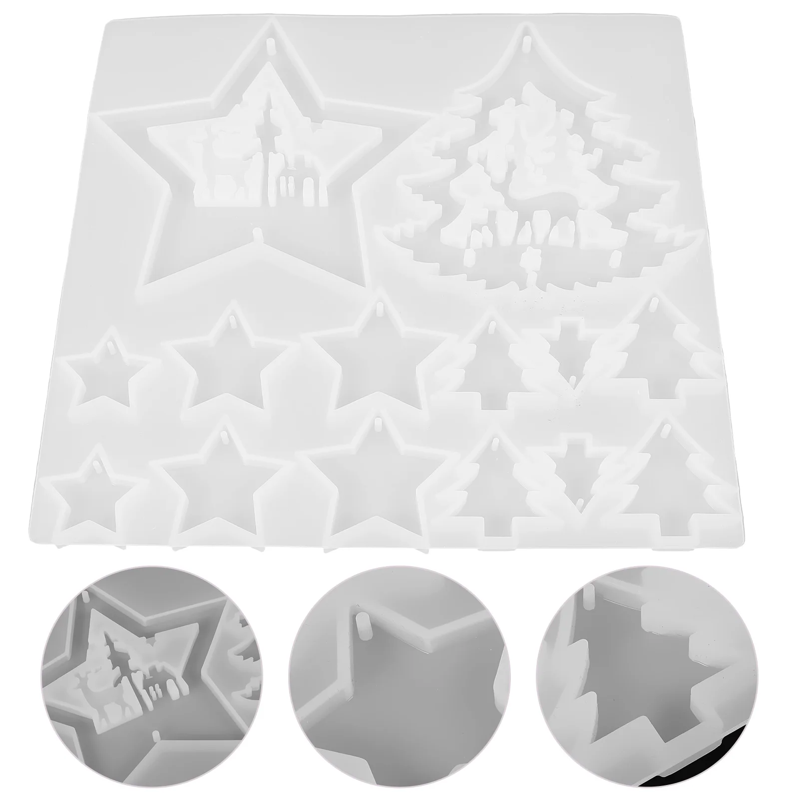 

Christmas Tree Pendant Mold Silicone Ornament Diy Star for Resin Molds Decoration