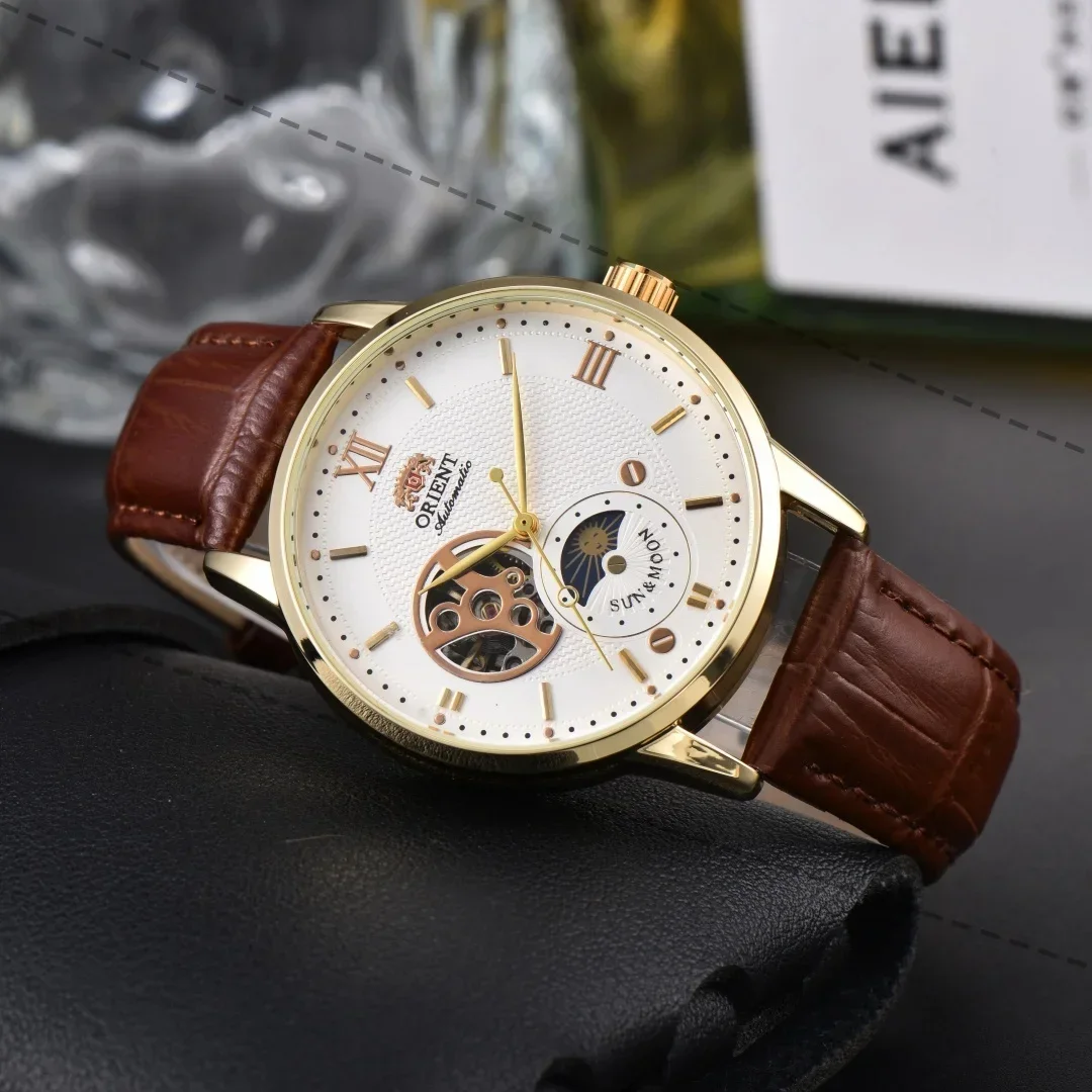 DFDG Orient Series Sports Sun, Moon, and Stars Skeleton Mechanical Men's Sports Watch Full Functionality World Time view 6