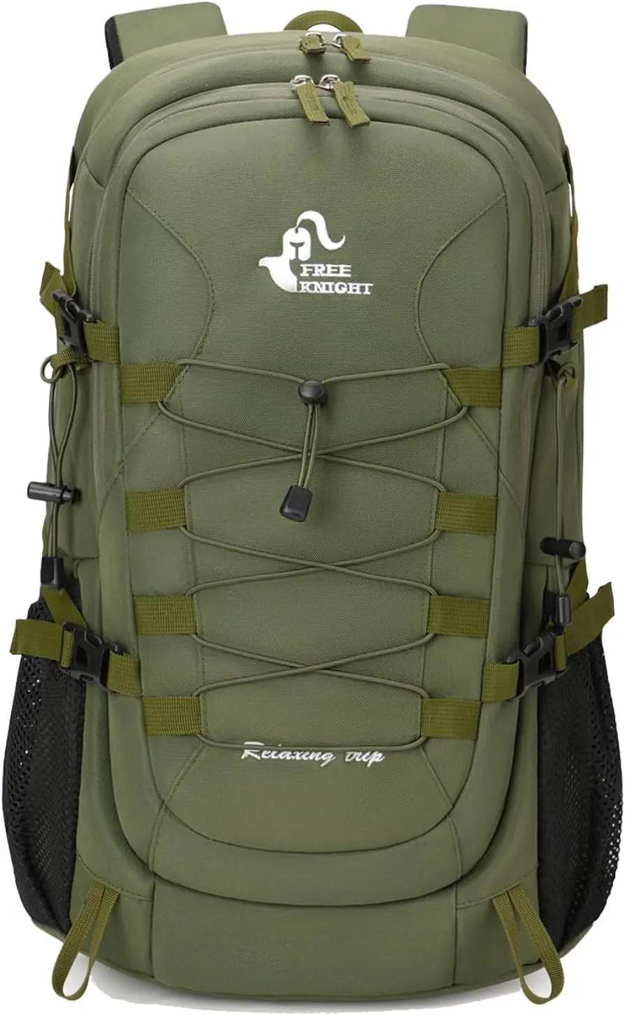 40L Waterproof Hiking Camping Backpack with Rain Cover, Outdoor Sport Travel Bag Daypack for Climbing Skiing Cycling (Arm