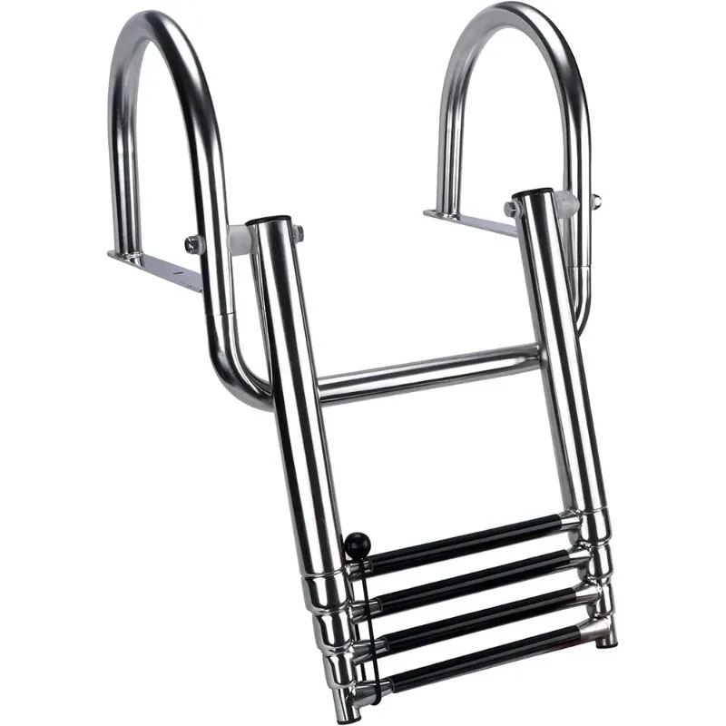 Boat Telescopic 4 Step Ladder High mirror polished Stainless Steel Swim Platform Telescoping Ladder Extendable Step For Boat