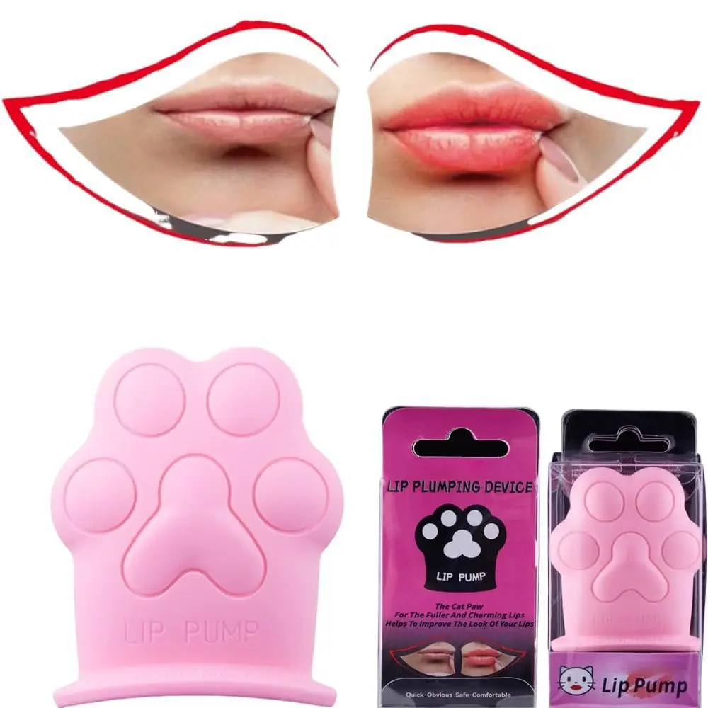 Lip Plumper Device Cute Pink Cat Paw Soft Lip Plumping Quickly Natural Pout Mouth Plumping Tool Beauty Pump Sexy Lip Bigger