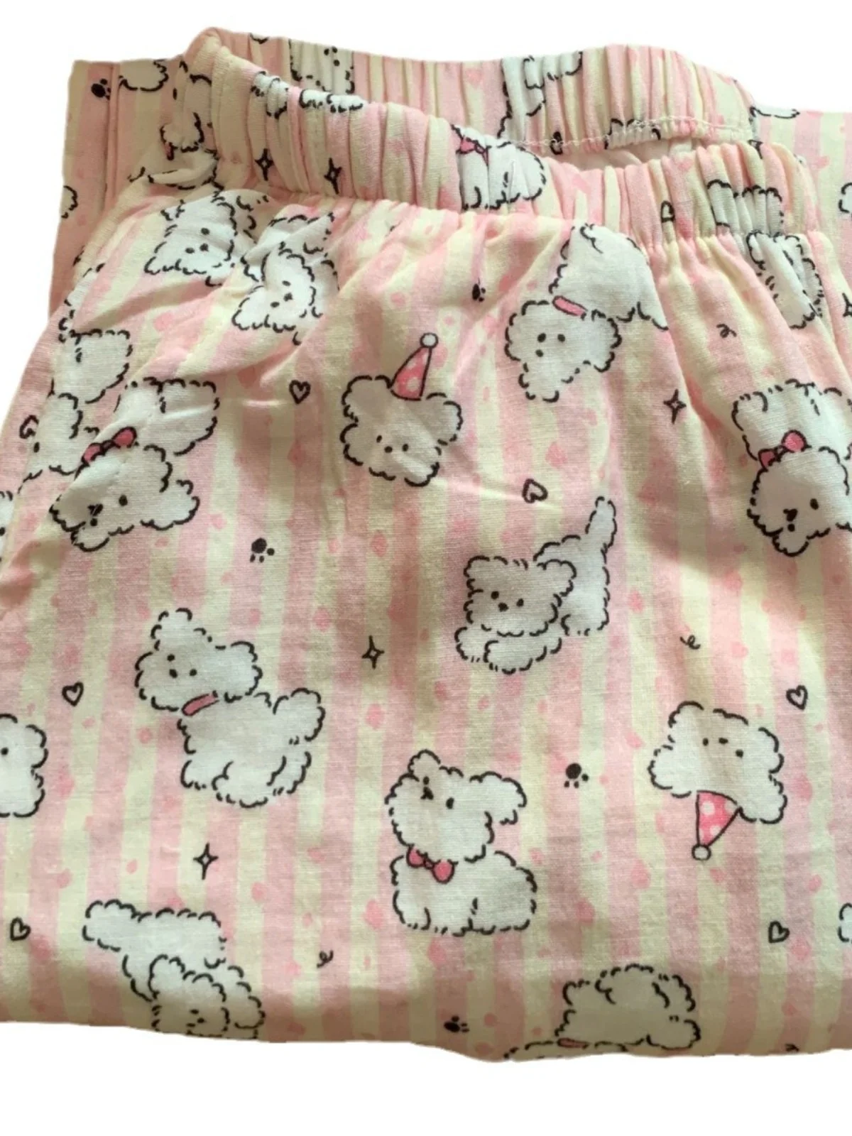 Cotton Double-layer Yarn Vermicelli Pattern Cartoon Puppy Pajama Pants Japanese Girl Ins Cute Loose Casual Soft Outdoor Trousers