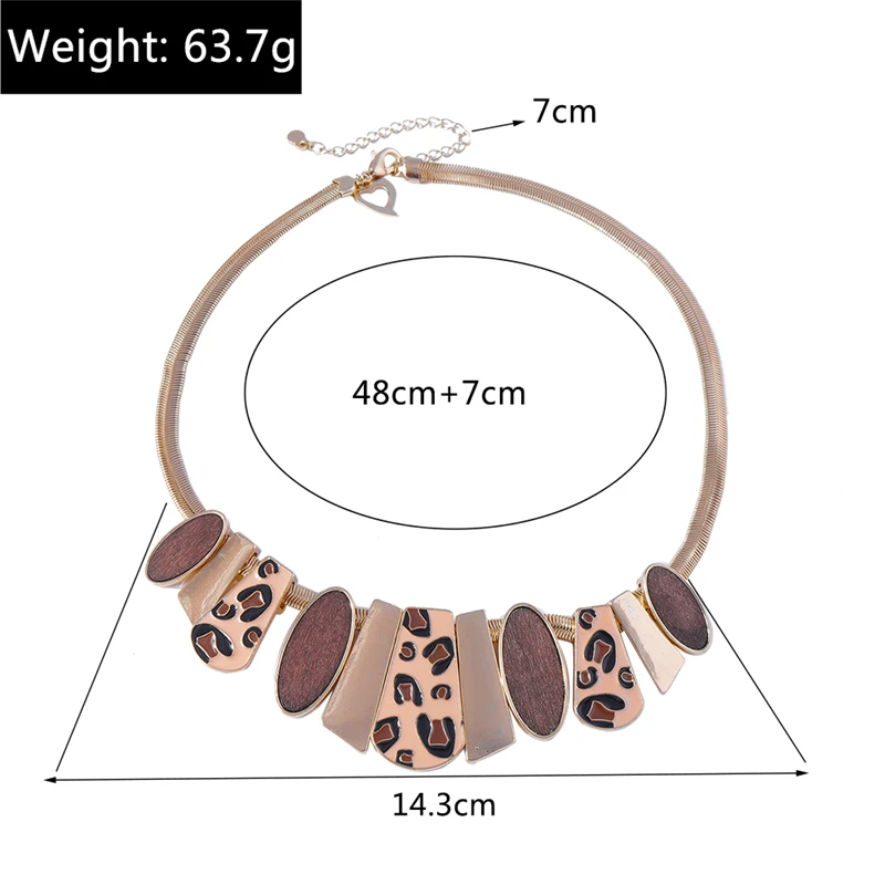 Elegant Leopard Statement Necklace for Women Girls Party Holiday Jewelry Gifts