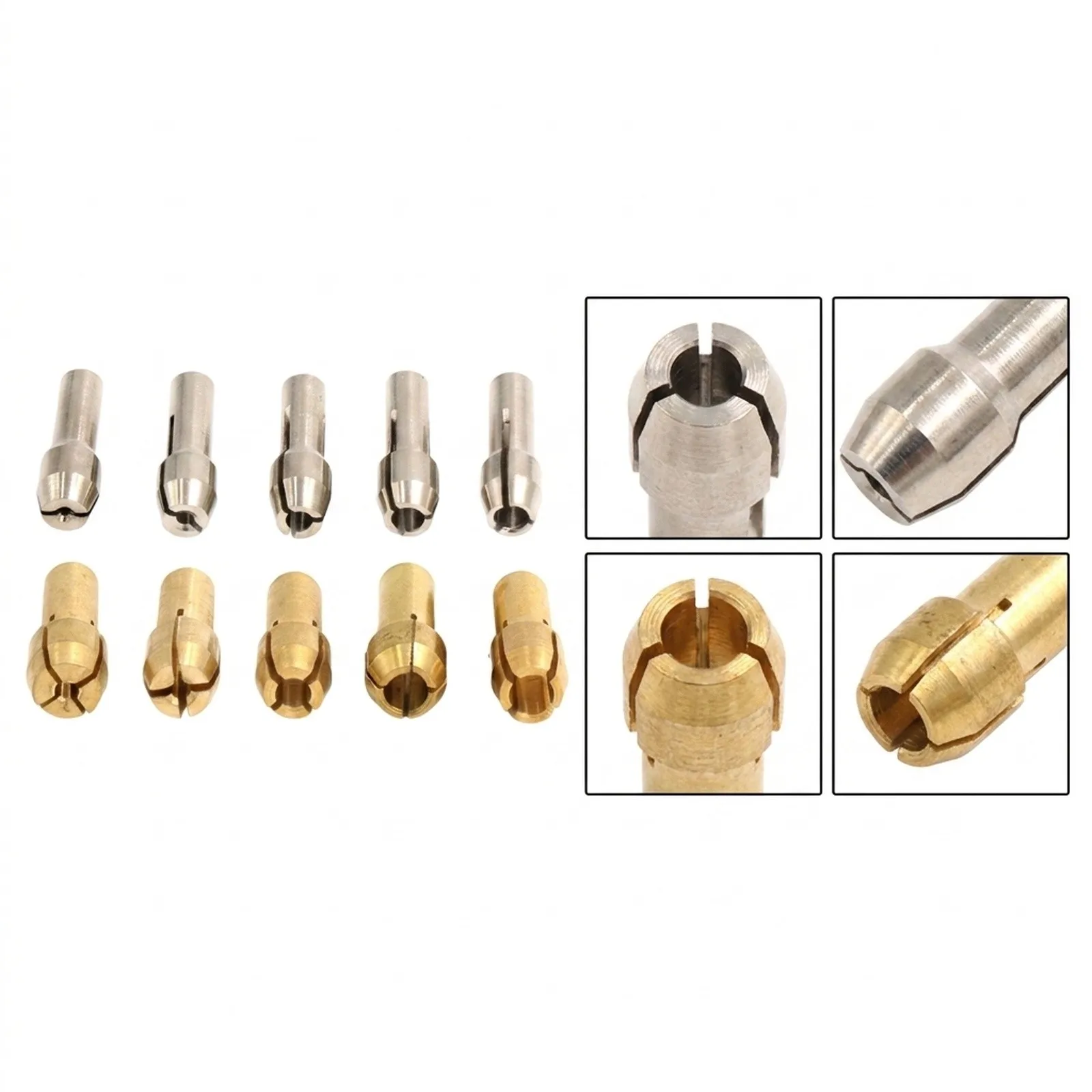 Drill Chuck Set Chuck Adapter 10 Pieces Set 18.12*4.2mm Size Copper & Stainless Steel Material For Electric Grinding