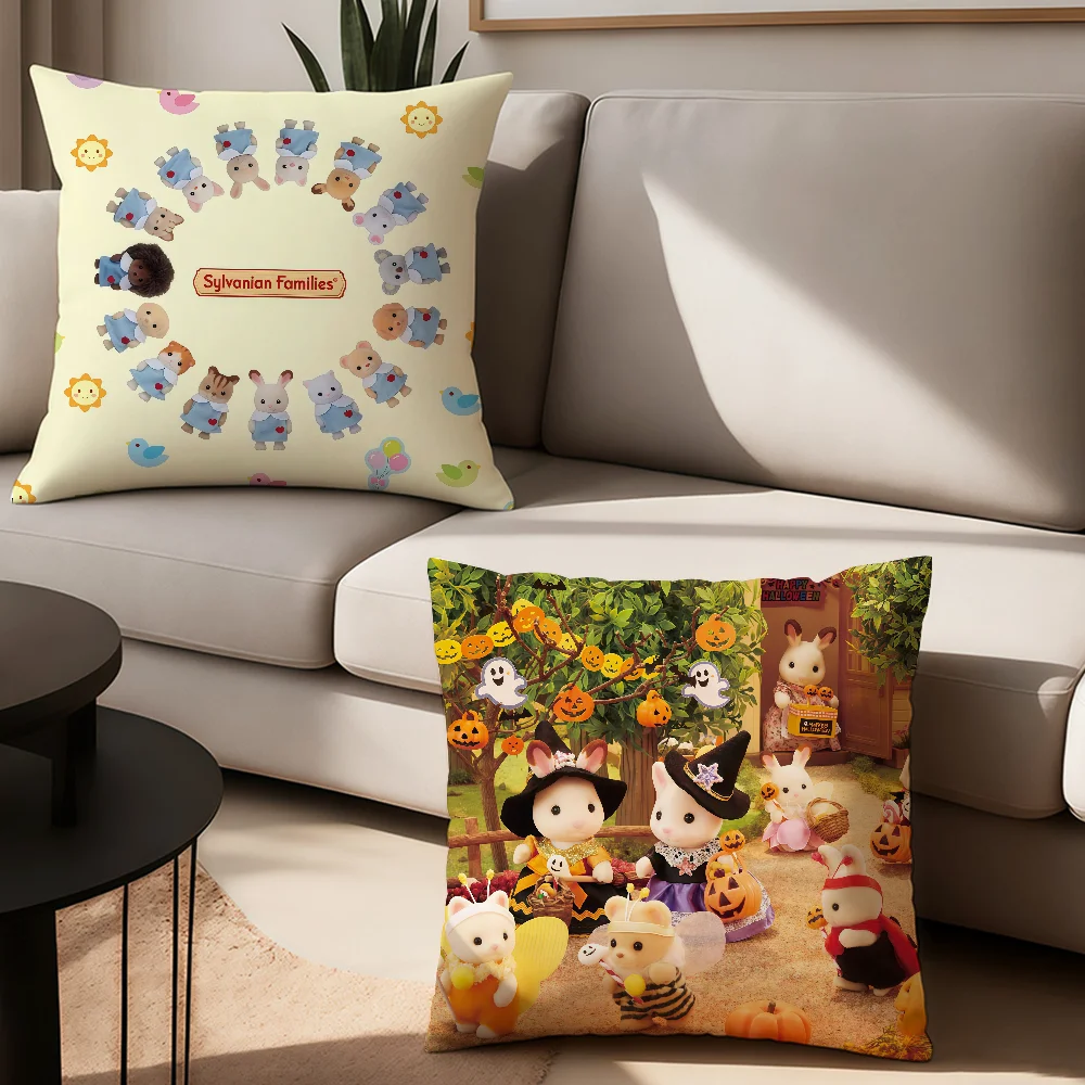 Cute cushion cover Anti-dustmite Sofa Cushion Decorative Office S-Sylvanian F-Families Cover Lounge Area Indoor & Outdoor Use