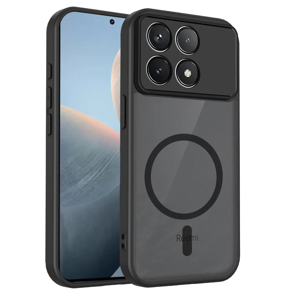 Capa Fosca para Xiaomi Redmi 15 15C 4G/5G, Capa para Telefone Redmi K90 Pro Max K80 Pro, Capa Traseira Magnética com Carregamento Sem Fio