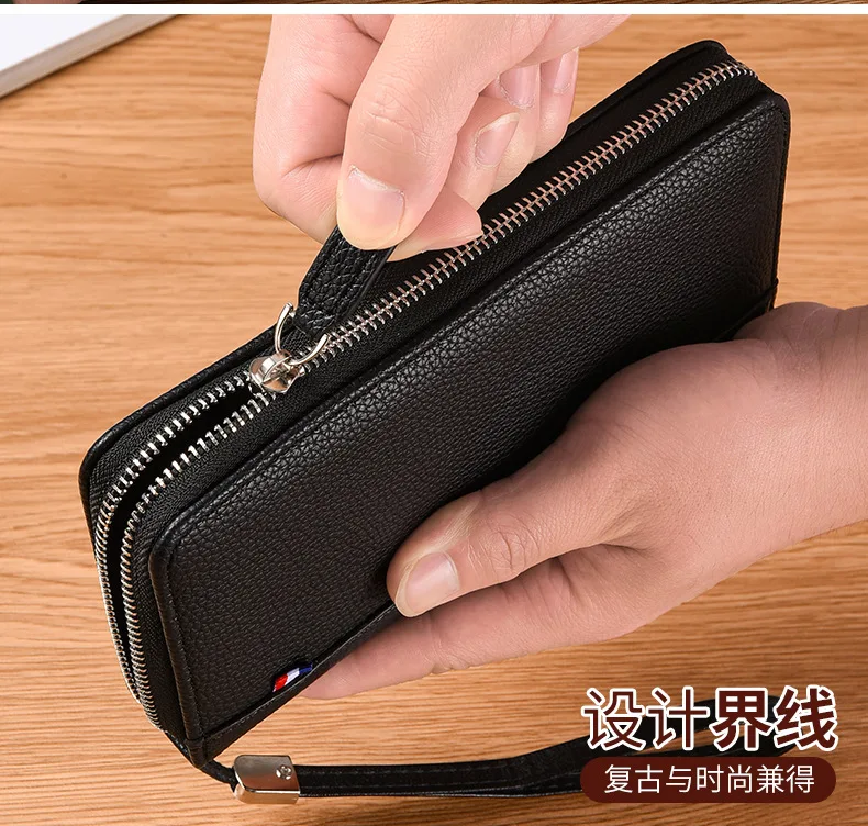 Herren-Lederhandtasche, Multifunktionale Lange Geldbörse, Modische Handytasche mit Großer Kapazität, Personalisierter Kartenhalter 2026 – Detail 2
